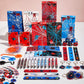 84pcs Spider Party Favors with Pens Notepads Paper Gift Bags Spider Web Key Chains Slap Bracelet Sticker Red Black Spider Themed