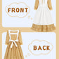 Aoiviss Pioneer Girls Dress Floral Colonial Prairie Costumes For Little Kids With Apron And Bonnet, Yellow