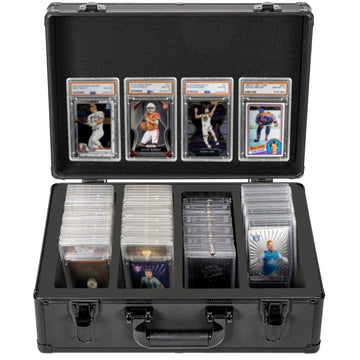 Ouutmee Graded Card Case - Aluminum Alloy Graded Card Storage Box Compatible With 150+ Card Slabs - Sports Trading Card Case Fit