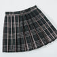 Womens Short Pleated Plaid Costumes Skirt(Black Mixed Pink,4Xl)