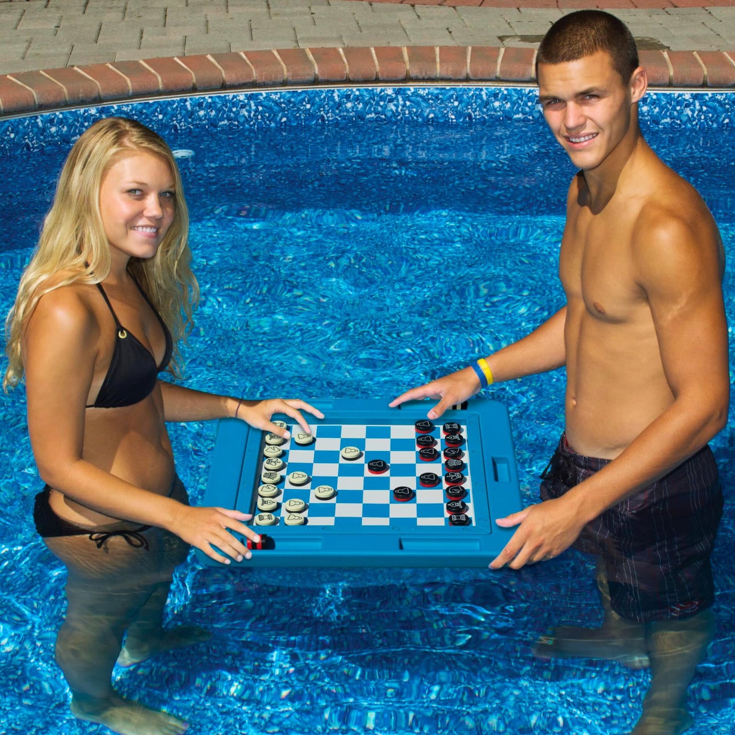 Swimline Floating Multi-Game Gameboard for 2-4 Players, Blue, Plastic, Model 91450