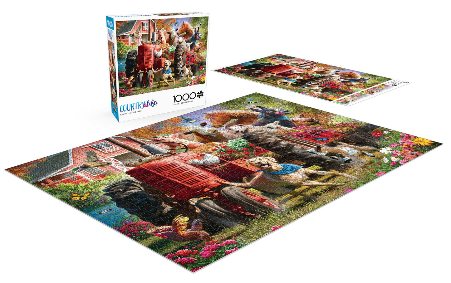 Buffalo Games - Larry Jones - Fun Times At The Farm - 1000 Piece Jigsaw Puzzle For Adults -Challenging Puzzle Perfect For Game Nights - Finished Size Is 26.75 X 19.75