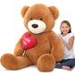 Maogolan Giant Teddy - I Love You Red Heart Big Dark Brown Stuffed Animal - Huge Valentines Teddy For Gf,Bf,Wife,Gift - Annivers