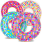 Inflatable Donut Pool Float For Kids, (Pack Of 4) Colorful Sprinkle Donut Inflatables Tube In Assorted Designs, For Summer & Beach, Donut Birthday Party Decorations, Durable Water Pool Toys For Kids