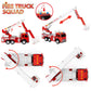 Fire Truck Playset - 1:12 Scale Large Size Toys - Realistic Fire Engine, 3 Firemen, Road Signs, Lights, Sounds - Friction-Powere