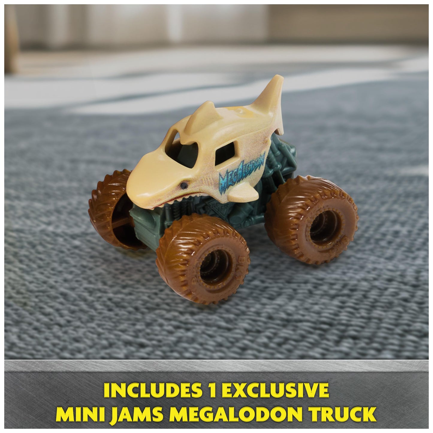 Monster Jam Mini Jam, Megalodon Mad Hog Chomper And Monster Truck, Fun Cleanup And Storage, Kids Toy Gifts For Boys And Girls Ag
