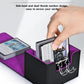 Zlca Card Deck Box For Trading Cards, Mtg Commander Deck Box Holds 120+ Single Sleeved Cards, Leather Magnetic Card Storage Box Fits For Tcg Ccg Magic Cards (Black& Purple)