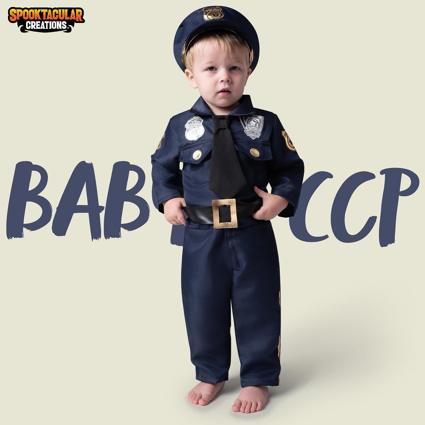 Spooktacular Creations Halloween Baby Boy Police Costume, Infants Cop Costume For Toddler Halloween Pretend Play, School, Event Dress Up Party (18-24 Months)