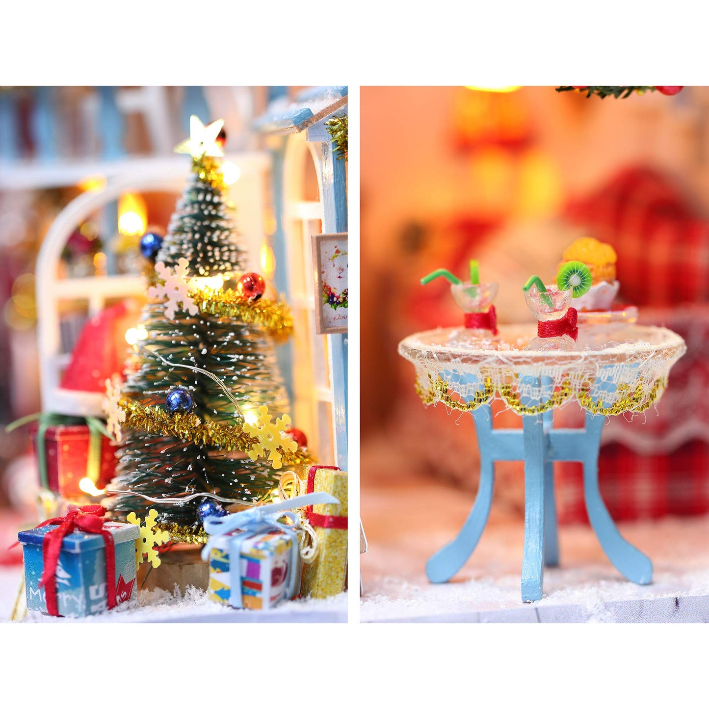 GuDoQi DIY Miniature Dollhouse Kit  Tiny House kit with Music  Miniature House Kit 1:24 Scale  Great Handmade Crafts Gift for Birthday  Christmas Night