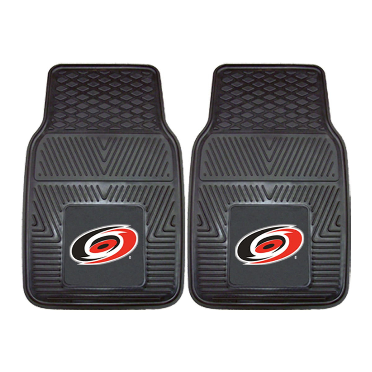 FANMATS 10530 Carolina Hurricanes 2-Piece Heavy Duty Vinyl Car Mat Set, Front Row Floor Mats, All Weather Protection, Universal 