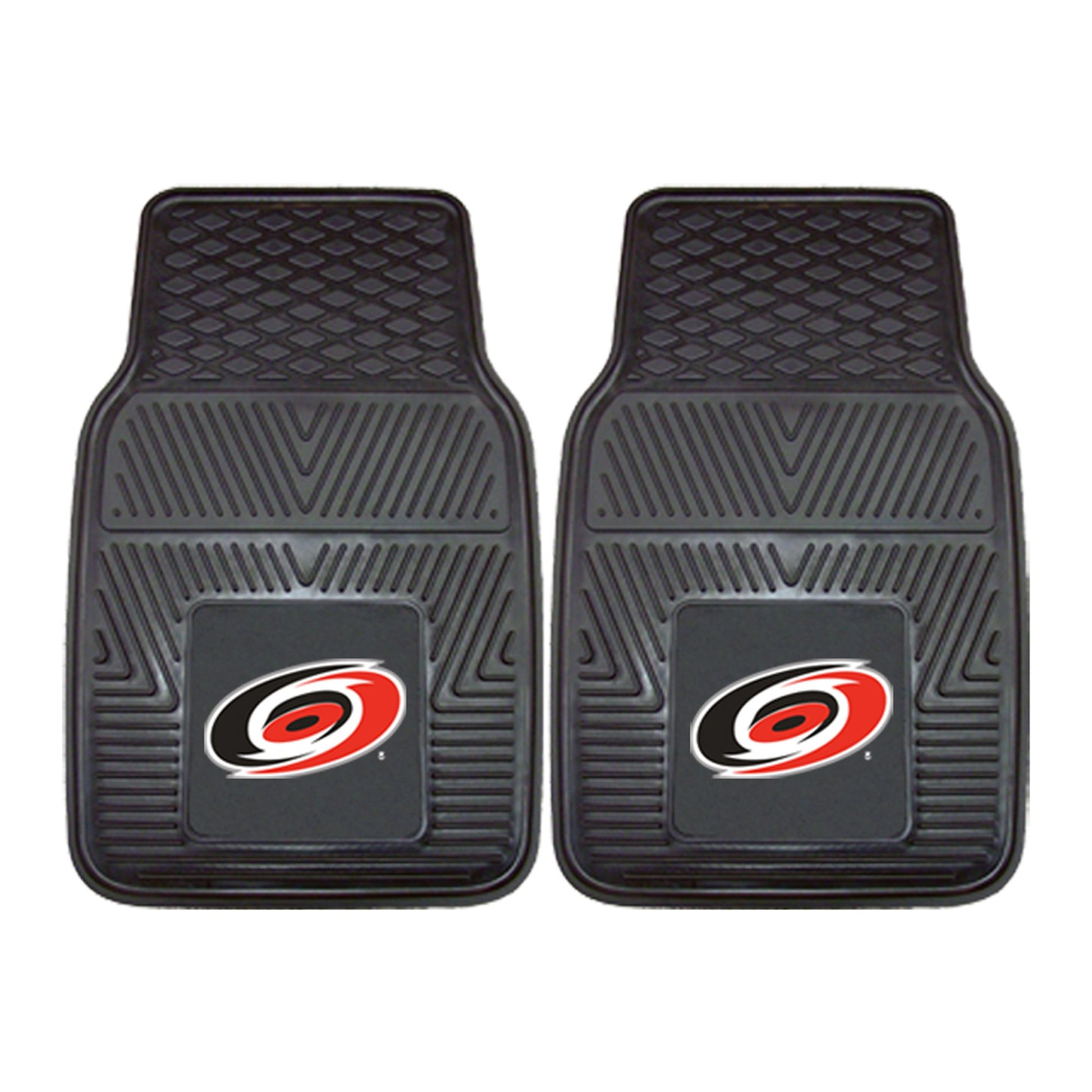 FANMATS 10530 Carolina Hurricanes 2-Piece Heavy Duty Vinyl Car Mat Set, Front Row Floor Mats, All Weather Protection, Universal 