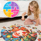 Jigsaw Floor Puzzles For Kids Games - Christmas 70 Pieces Large Toddler Puzzles For Girls Boys Ages 3 4 5 6 7 8 Years Old - Educ