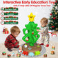 maysida Baby First Mini Christmas Tree for Kids, Learning Toys Colorful Plastic Finger Puppets Snowman/Elk/Santa Tumblers for To