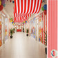 HunnmingRe 1 Pack Carnival Ceiling Decorations 32 Inch x 16 ft Red and White Circus Hanging Banner with Tape Ceiling Decor for C