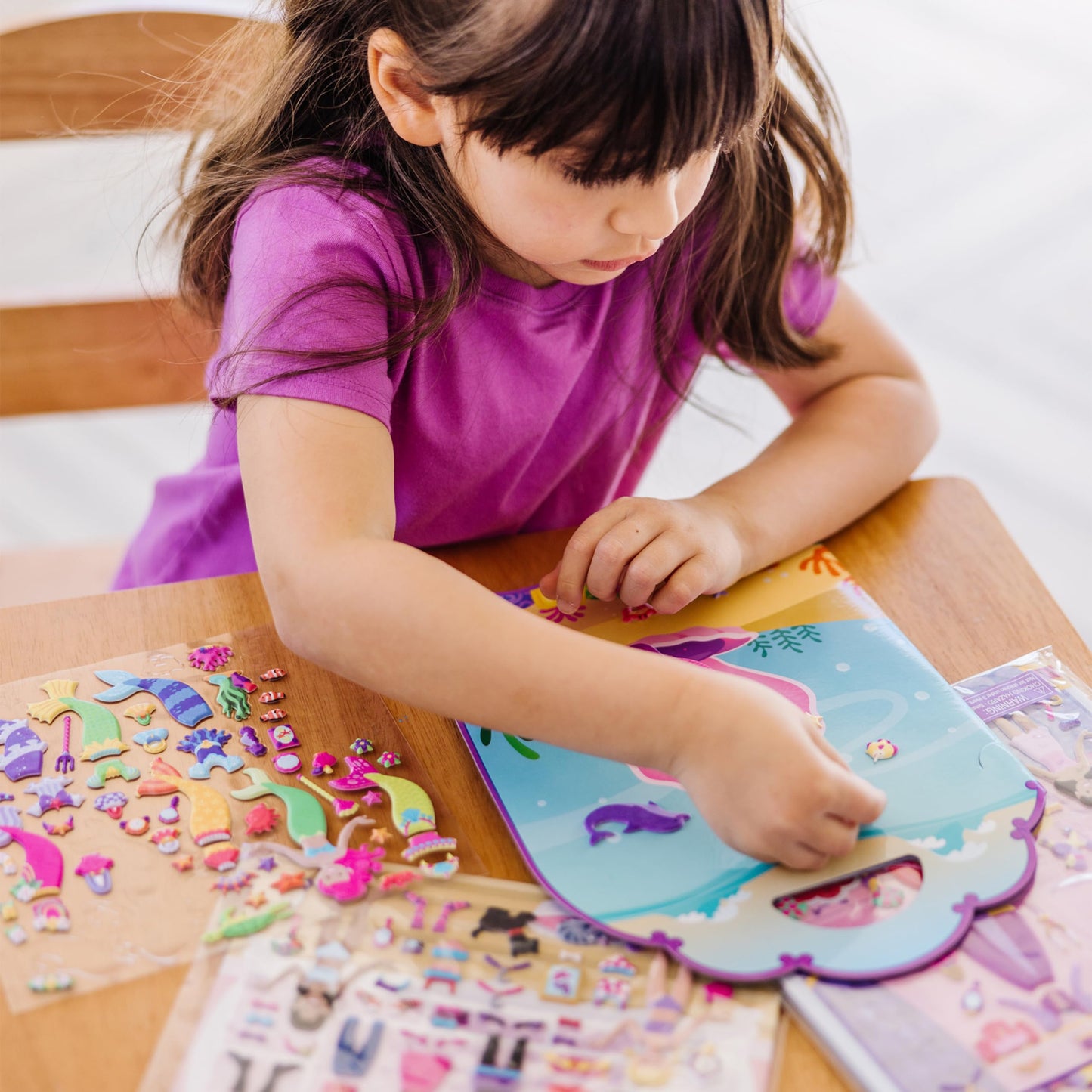 Melissa & Doug Puffy Sticker Activity Books Set - Dress-Up, Princess, Mermaid - 208 Reusable Stickers, Pack of 3, Multicolor