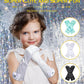 Bibuty Princess Dress Up Accessories Princess Gloves For Little Girls, White Toddler Gloves For Girls Princess Dress Up Set, Costume Gloves Set Toy Gift For 3 4 5 6 Year Old Toddler Girls