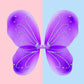 Nenmatte Fairy Girls Wings Sparkle Angel Wings Girls Butterfly Wings For Birhday Party Halloween Costume Dress Up (Purple)