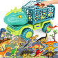 Hongid Dinosaur Truck Toy With 15 Dino Figures & Activity Play Mat, Dinosaur Eggs, Perfect For Kids 3-5 , Stocking Stuffer