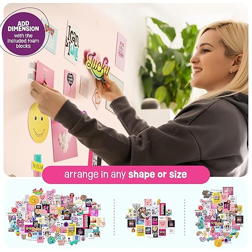 Pretty Me Wall Collage Kit for Teens - Multi-Color, 66x42 Inches, Paper Crafts for Bedroom Decor, Perfect Gift for Ages 11-16