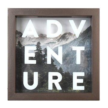 Prinz Adventure Money Savings Piggy Bank for mature-themeds  Kids Savings Box Change Jar  6' x 6' Wooden Shadow Box  Brown