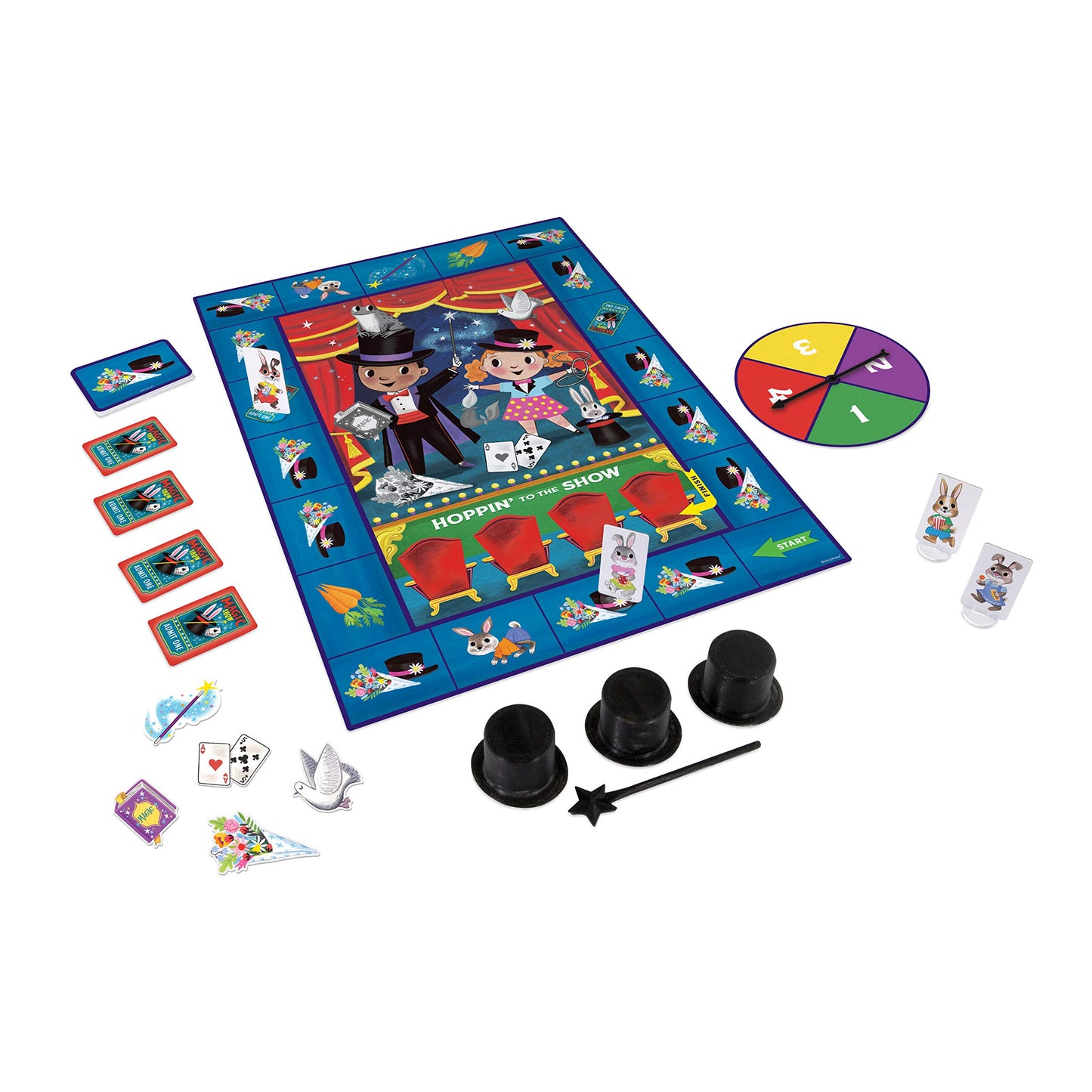 Peaceable Kingdom Hoppin' to The Show Cooperative Game, Cards, 8.98" x 12.6", Model 115383, Fun for Kids