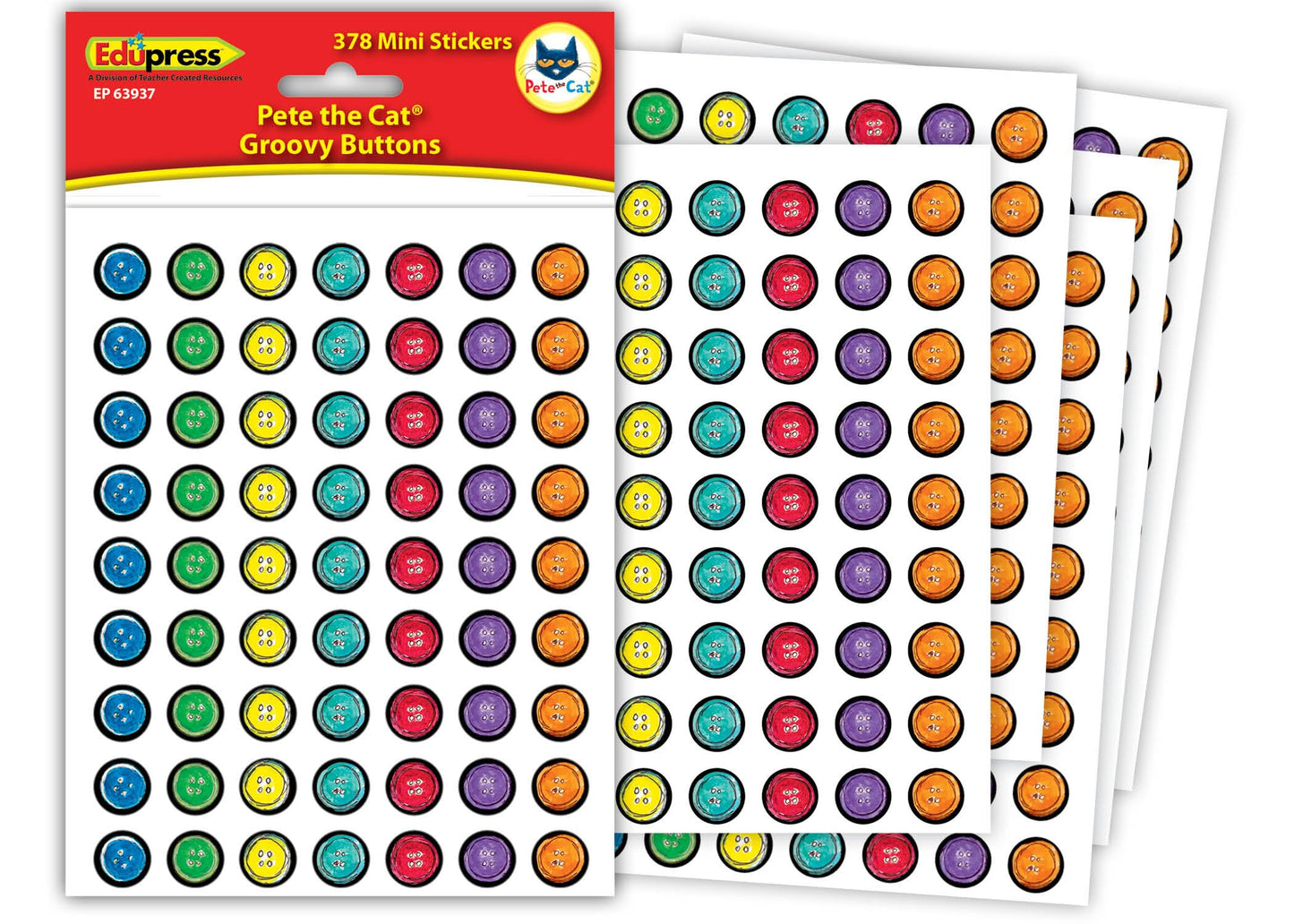 Pete The Cat Groovy Buttons Mini Stickers (EP63937)