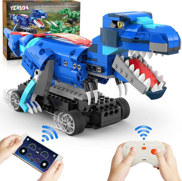 Yerloa Dinosaur Toys For Boys Age 8-12 5-7 6-7, Jurassic Building Kits For Kids 6 7 8 9 10 11 12 + Year Old, 343 Pcs Remote Control Stem Projects Building Blocks Sets Educational Birthday Easter Gifts