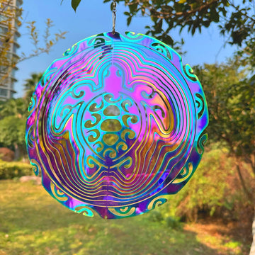 Dinoneyi Wind Spinner Outdoor Metal 3D Wind Spinner Hanging Turtle Yard Garden Decor Gifts Stainless Steel Turtle Spinners With