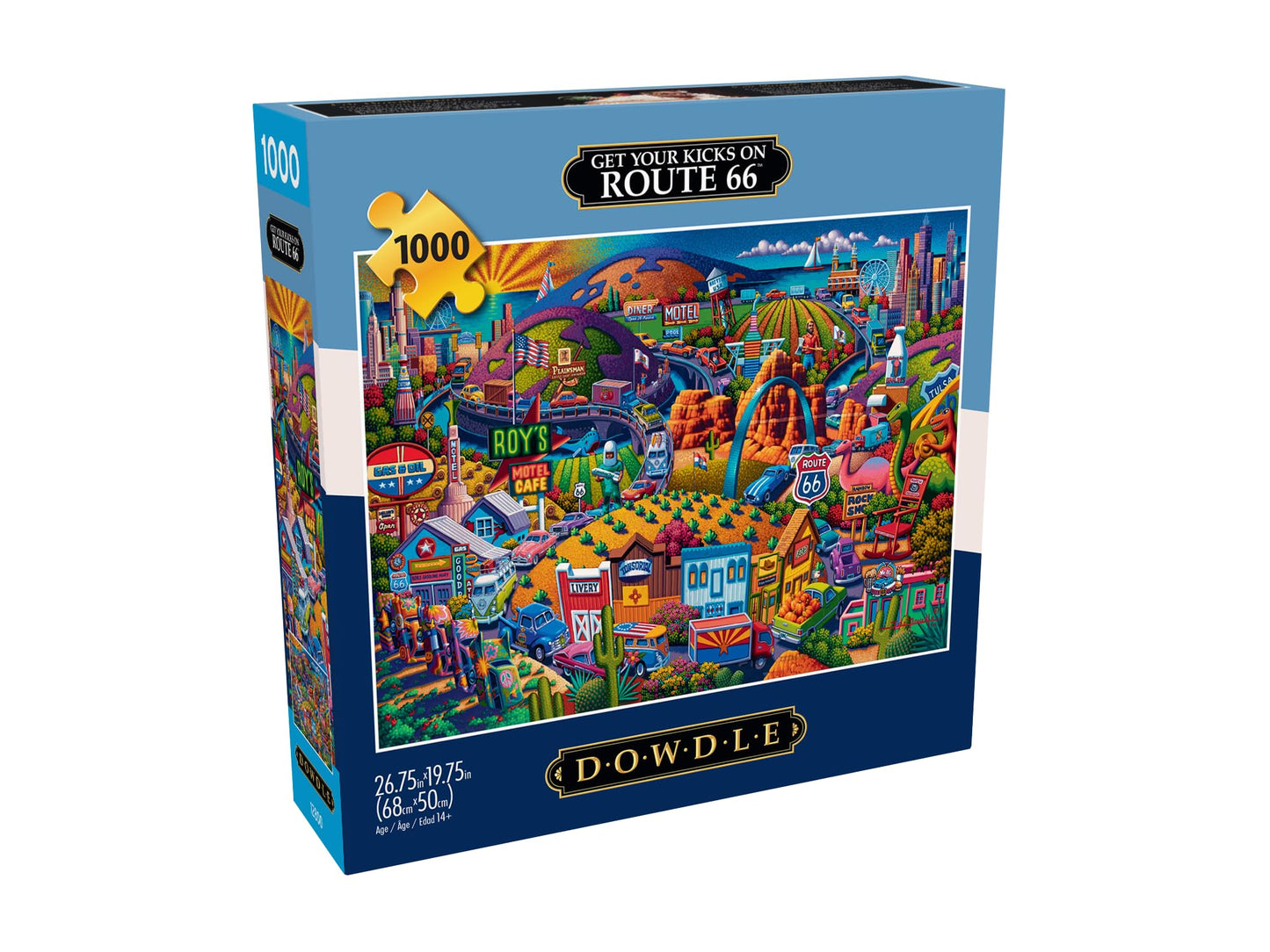 Buffalo Games - Eric Dowdle - Get Your Kicks on Route 66-1000 Piece Jigsaw Puzzle for Adults - Challenging Puzzle Perfect for Ga