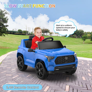 Hetoy Ride On Truck Car 12V Battery Powered Kids Electric Vehicles, Licensed Toyota Kid Cars, Ride On Toys With Remote Control, Spring Suspension, Led Lights, Music, 3 Speeds