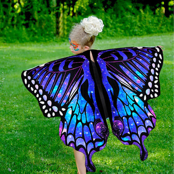 RekTak Butterfly Costume for Girls - Polyester Fairy Wings with Mask & Headband, One Size, Blue Purple-01