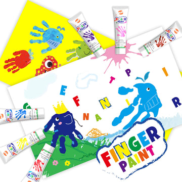 Kids Washable Finger Paint For Toddlers Art Supplies Gift For Baby Hand Painting Diy Crafts, Non Toxic, 10 Colors, 36Ml/Tube