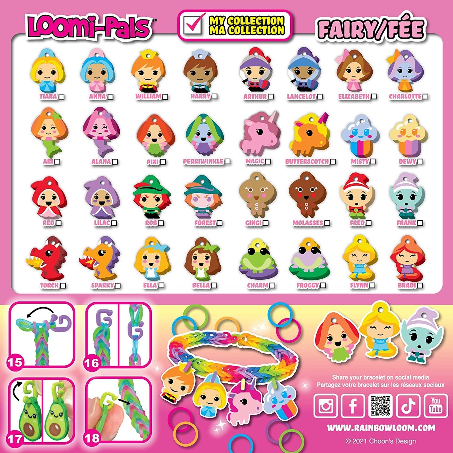 Rainbow Loom® Loomi-Pals Fairy Collectible, Features 30 Mystery Cute Fairy Themed Charms And 600 Colorful Rubber Bands All In A Resealable Bag, Great Gifts For Boys And Girls 7+