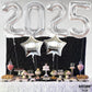 Katchon, 3Pc 40' & 18' Silver Star & Number 2025 Graduation Balloons - Helium Supported, Metallic Finish, Ideal For Graduation Decorations 2025, Children