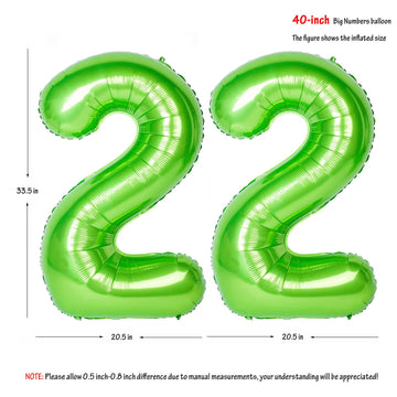 Number Balloons 40 Inch Green Birthday Party Decorations 22St Digital Jumbo Helium Foil Mylar Balloon