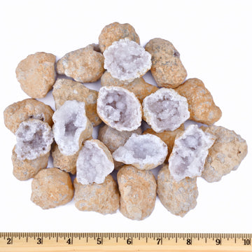 20 Break Your Own Geode Kit - 1.0 to 1.5 Inch Easy to Reveal Natural enhanced Geodes - Easy -Open Experience + Tools + Geologist Guide - Requires Less Effort - STEM Activity + Collectable - Small