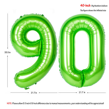 Number Balloons 40 Inch Green Birthday Party Decorations 90St Digital Jumbo Helium Foil Mylar Balloon