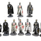 Ebros Gift Set of 12 Medieval Knights of The Cross Crusaders with decorative replica blades Halberds and Shields Figurines Suit of protective covering Miniature European Knight D?cor Sculptures