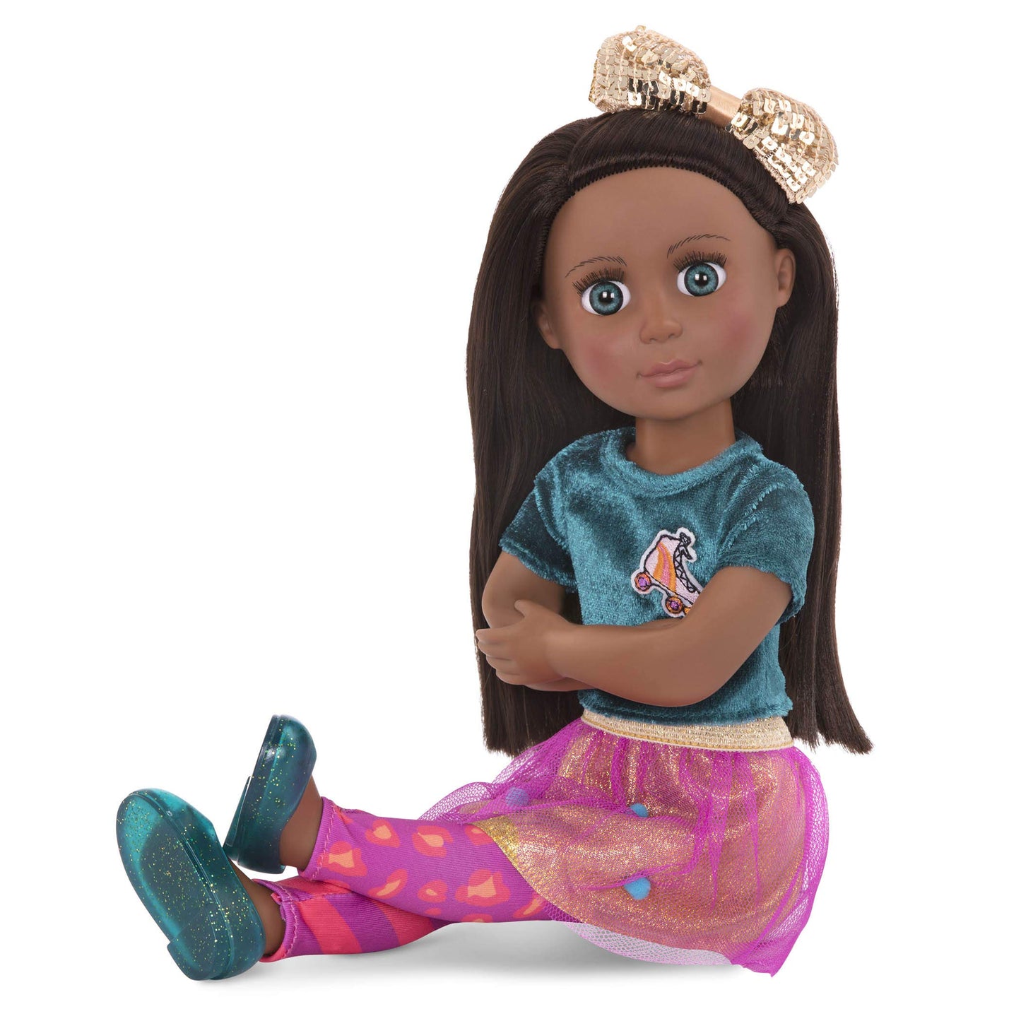 Glitter Girls Odessa 14-inch Poseable Fashion Doll - Brown Plastic, Model GG51068Z, for Girls Age 3 & Up