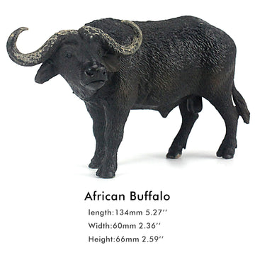 Funshowcase African Jungle Animals Buffalo Toy Figure Realistic Plastic Figurine Height 2.6-Inch