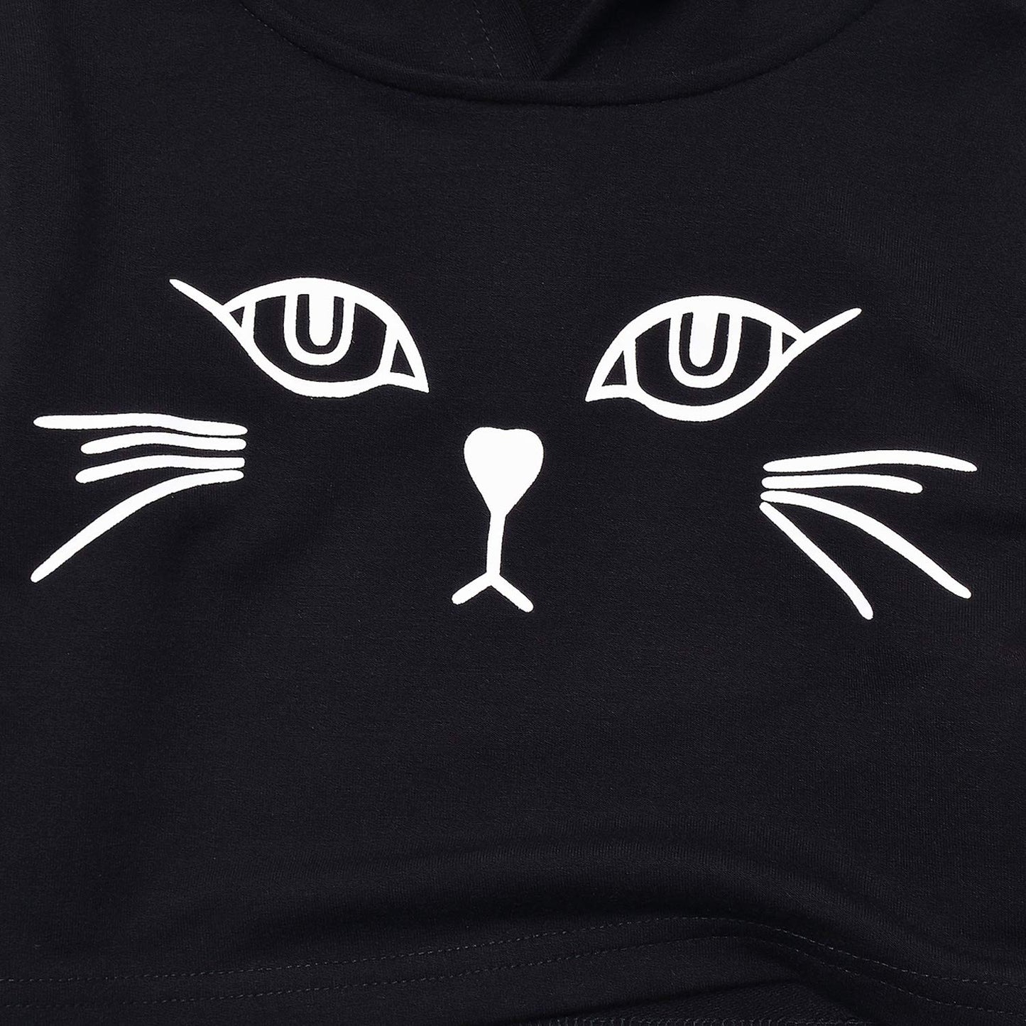 Leather Pullover Hoodie For Teen Girls Long Sleeve Crop Cat Sweatershirt 8T 9T