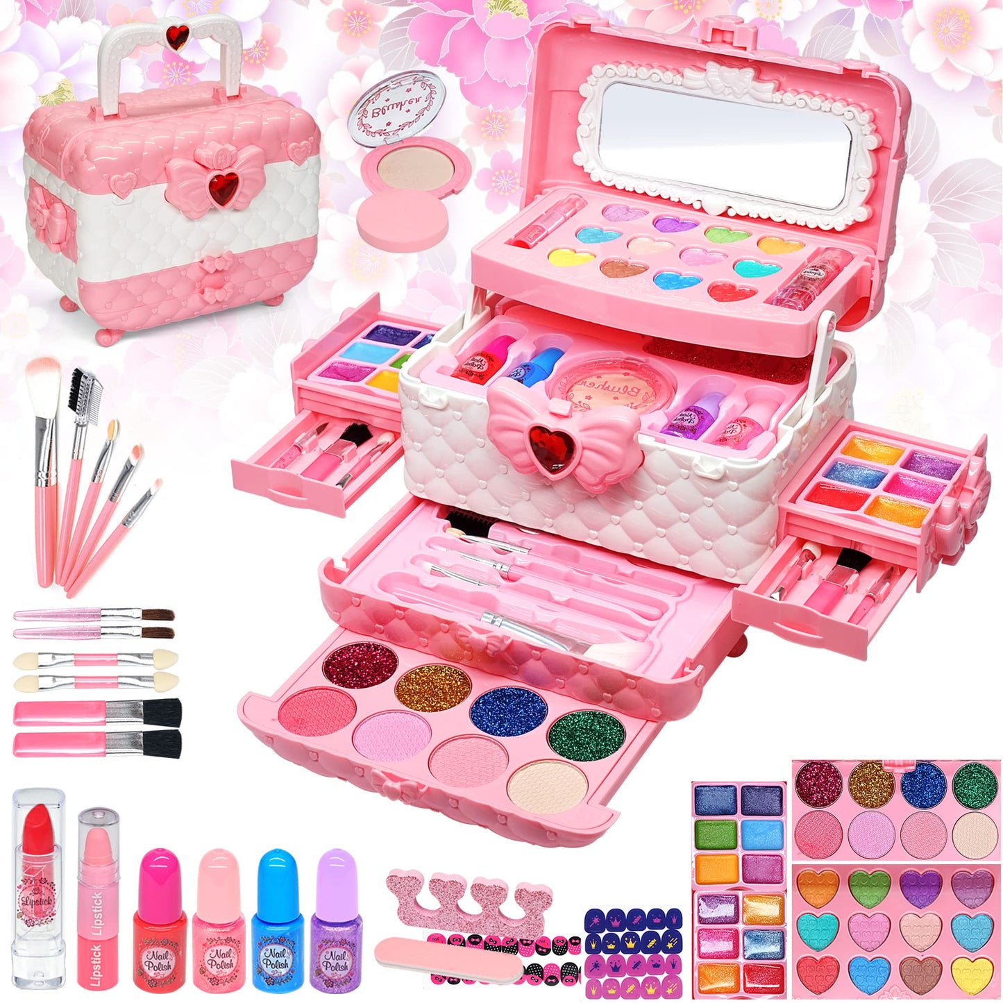 Kids Makeup Kit for Girl - Kids Makeup Kit Toys for Girls,Play Real Makeup Girls Toys,Washable Make Up for Little Girls,Non Toxi