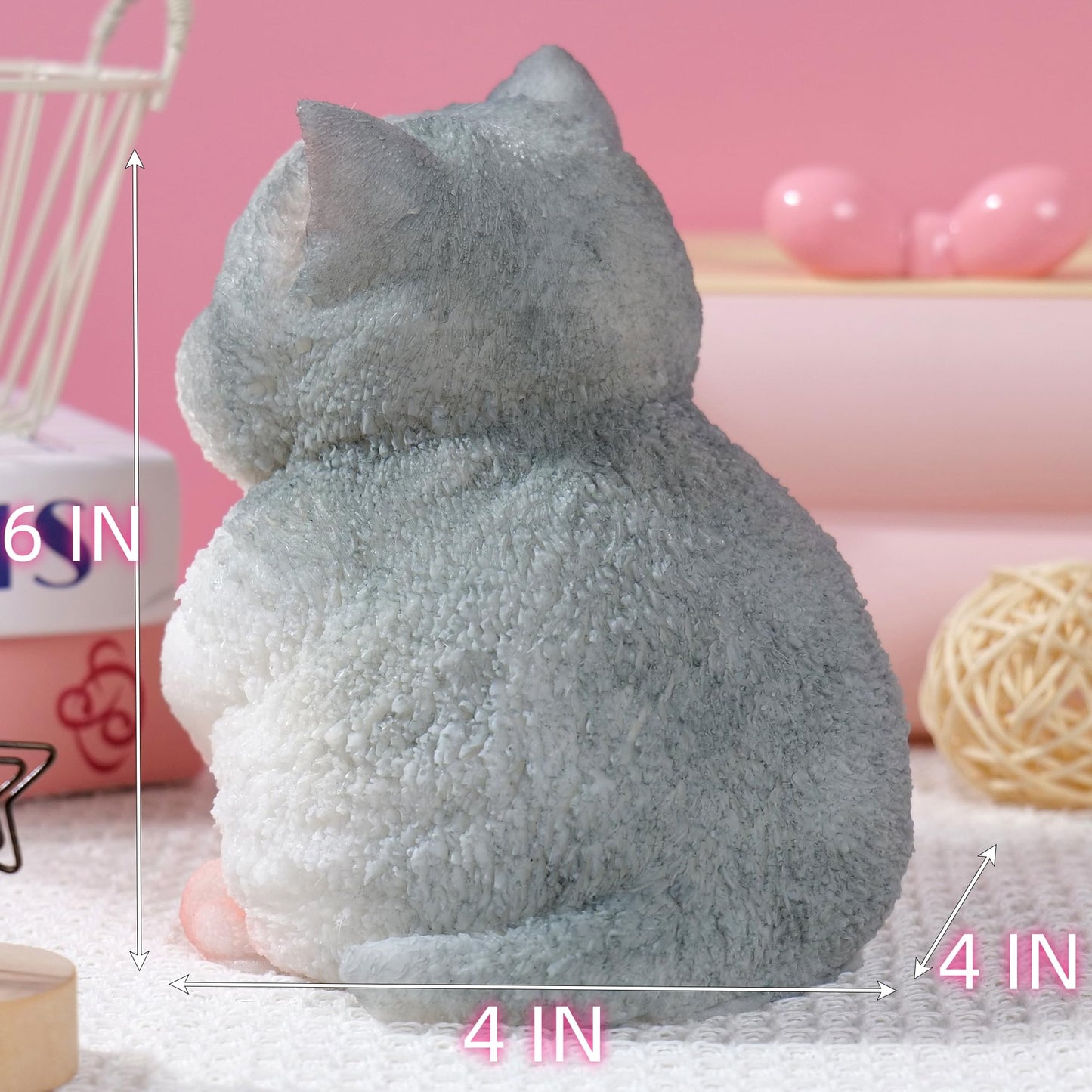 Cute Cat DIY Squeeze Toy, Hyperreal Kawaii Cat Simulation Lovely Toy Squeeze Autism Toy Squishy Stress Relidf Toy, Silicone Pinc