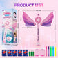 Dolanus Bubble Wands For Kids Girls - Bubble Machine With 7 Bubble Solutions & 3 Aa Batteries, Led Light & Music, Outdoor Party