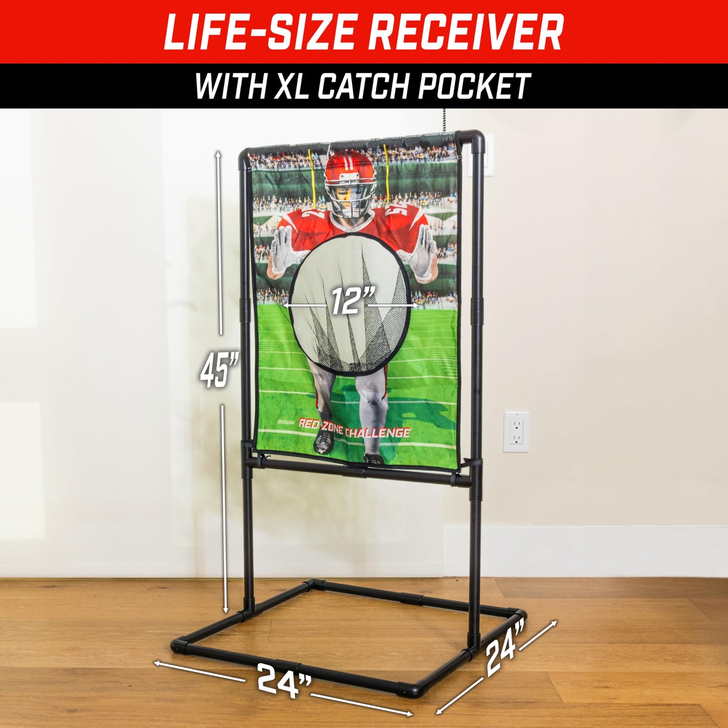 GoSports Red Zone Challenge Football Toss Game - Inflatable Footballs, Multi-Color, Model FB-RZC-02