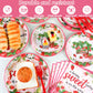Gisgfim 96Pcs Strawberry Baby Shower Party Supplies Sweet Berry Paper Plates Napkins Summer Strawberry Birthday Tableware Set Fo