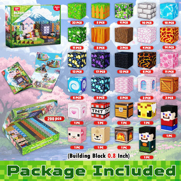 Graceduck Magnetic Blocks - 200 Pcs Build Dark Adventure Forest Castle - Magnetic Toys For Montessori Toddler Christmas Birthday