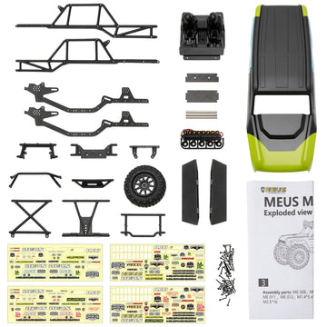 MEUS RACING SCX24 Body Shell - 5.2in ABS+Nylon Carbon Fiber for 1/24 Axial Bronco JLU B-17 C10 (Green)