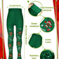 Bencailor 3 Packs Girls Christmas Tights Set Little Girls Christmas Stockings Xmas Footed Leggings For Girls 5-10 Years Old(Sant
