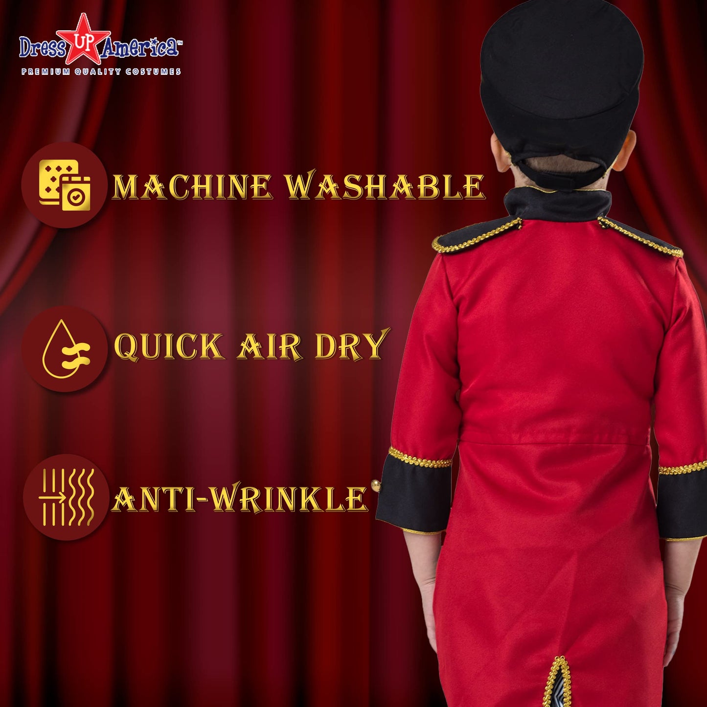 Dress Up America Circus Ringmaster Costume For Boys - Nutcracker Toy Soldier Costume For Kids - Greatest Showman Costume Set